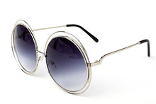 New big circle round frame sunglasses size bicyclic female face generic female fashion personality sunglasses Oculos