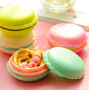 Новинка сладкие Macaron в-ухо наушники с Macaron ящик для хранения держатель для наушников