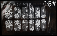 Free Shipping 1 sheet out of 16 styles lace pierced nail art decorations beauty foils sticker