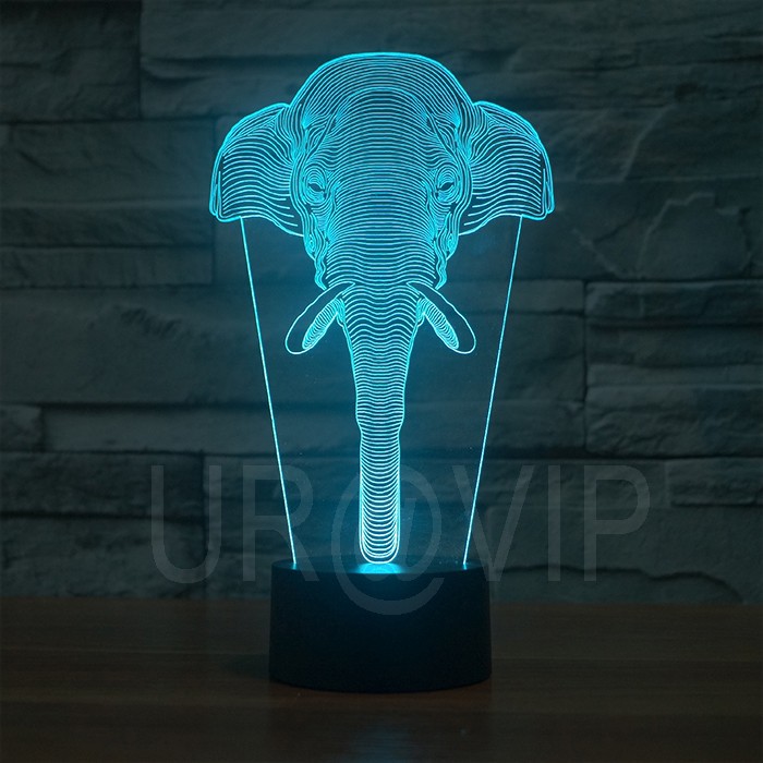 JC-2837 Amazing 3D Illusion led Table Lamp Night Light with animal elephant shape (5)