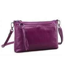 2016 new tassel messenger bags Women Shoulder Bags Genuine Leather women’s Crossbody Bags fashion handbags purple