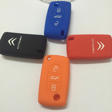 Silicone Remote Control 3d logo Car Key Case for Citroen Triunph Sega C5 C4 accessories car
