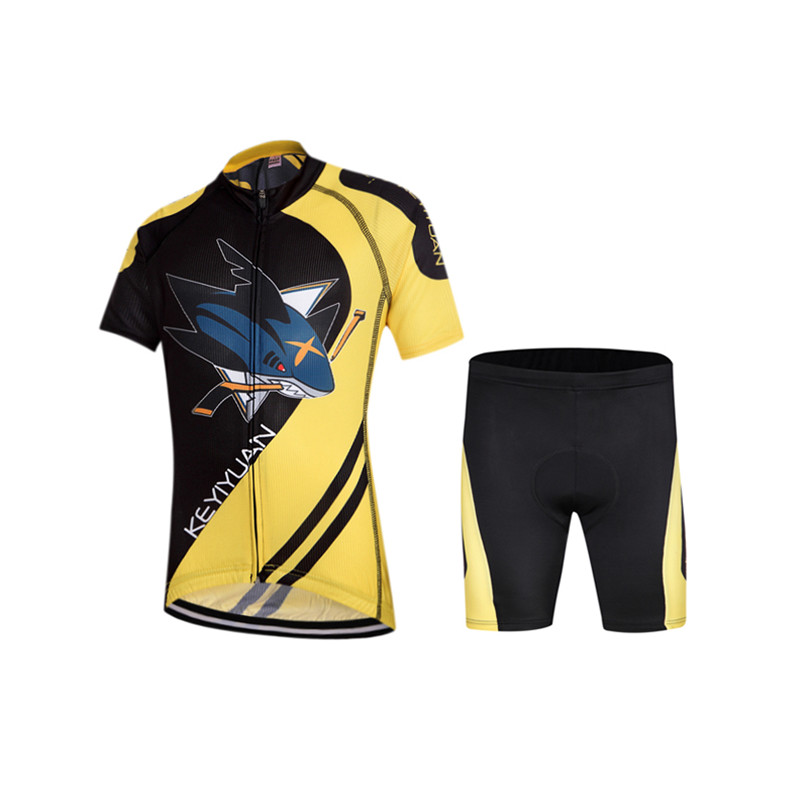 2016 New Shark Style Kids Cycling font b Jersy b font Suit Short Sleeve Cycling Bike