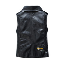 Spring and Autumn Children Outerwear WaistCoat Kids Clothes Baby Boy Girls Leather Vest Kids Zipper Gilet