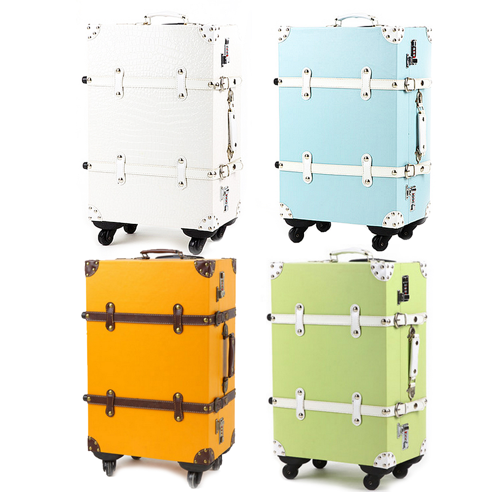 Superior Upright PU Travel Rolling Luggage In Four Solid Color 20