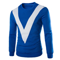 Mens Male New V Stripes O neck Sweatshirts Pullovers Casual Tops Y1827