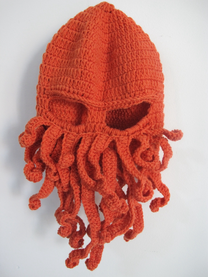 Novelty Cool Handmade Knitting Wool Funny Animal Cthulu Beard Octopus Hats caps Crochet Tentacle Beanies Men