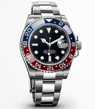 2014 NEW Luxury Brand hombres de GMT MASTER II moda movimiento automático relojes de acero inoxidable reloj de hombre