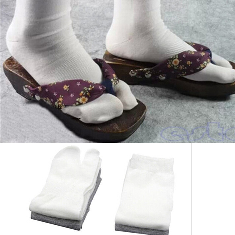 Free Shipping 1pair Wooden Flip Shoes Japanese Kimono Geta Socks Unique Type Split Toe Cotton
