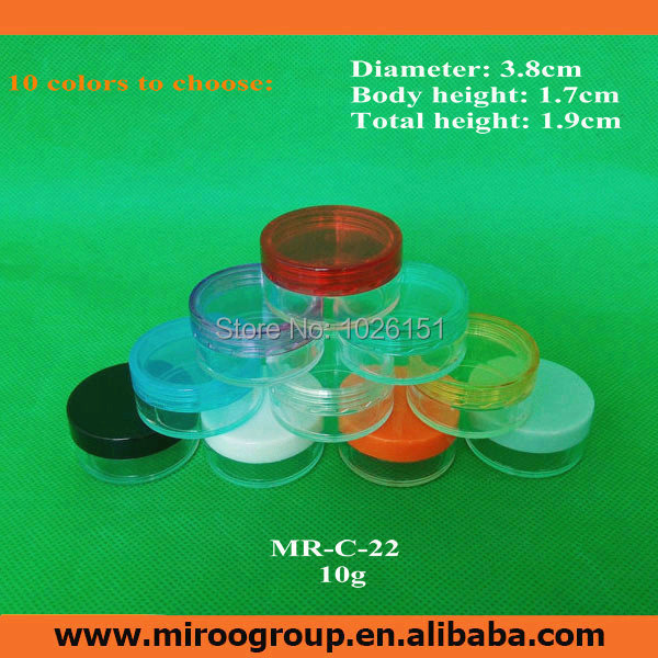 FreeShipping 10pcs 10g empty plastic clear jar sample container transparent mini cream pot for comsetics packaging