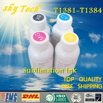 Free shipping, Sublimation ink suit for Epson T1381 - T1384 ,suit for Epson Workforce 320/630/633/NX400/TX400W ,400ML/pack