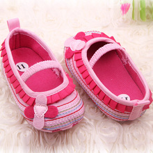 Sweet Newborn Baby Girl Flower Ruffled Shoes Toddler Soft Bottom Crib Walk Shoes Free Shipping