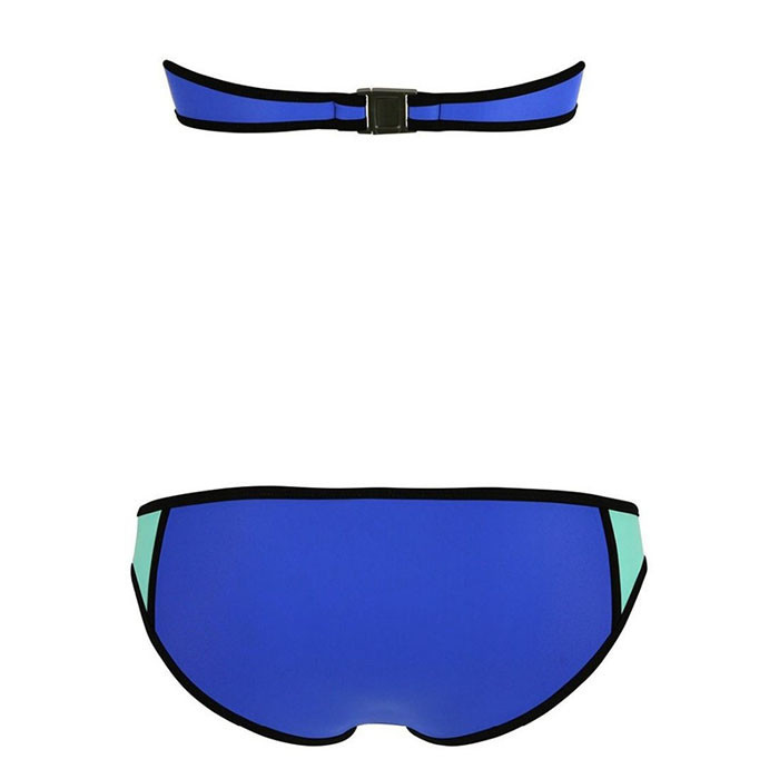 2015 Hot Sale triangl NEOPRENE BIKINI Zipper Push Up Padded Bra Swimsuit zipper top neon Bottoms Neoprene Swimwear For Women (4)