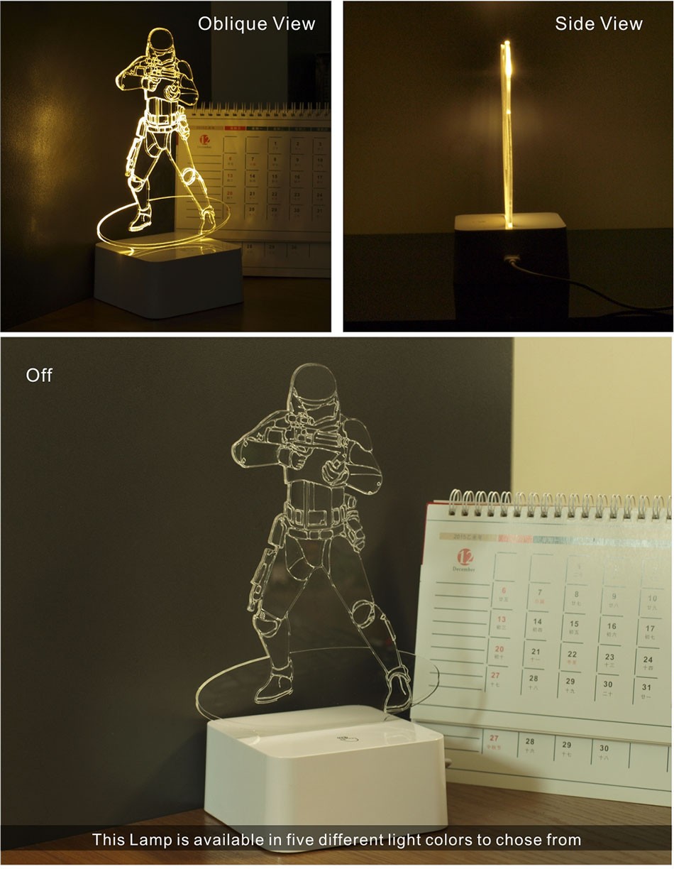  Luz de Noche Led for Star War Fans Imperial Stormtrooper 3D Lamp as Home Decor Bedroom USB Nightlight  (2)
