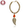 HALIFE Brand Bohemian Style Elegant Za Gold plated Copper Pendant Maxi Necklaces for Women 2016 New