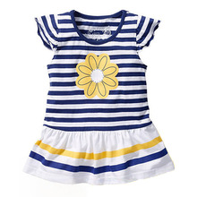 2015 New Girls Clothing Sets Baby Kids Clothes Suit Children Short Sleeve Striped T Shirt Pants