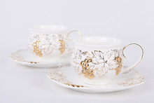 Free shipping European English style bone china ceramic coffee cup set