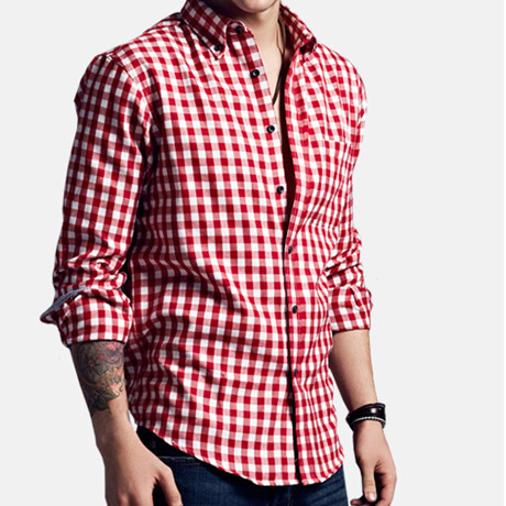 Mens shirts fashion 2015 2014 newest brushed flannel plaid shirt Slim shirt long-sleeved shirt boutique A08 plaid shirt male