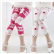 Free shipping 2016 hot sale kids summer 7th fashion girls leggings kids pants girl legging pants