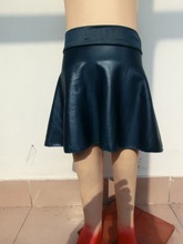 2015 High Quality New PU leather skirts cute princess Small Pleated Skirt Brand Design Bottoming Skirt Free Shipping
