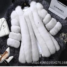 2016 New Fashion Fox Fur Coat Women Winter Coat Long Luxury High Imitation Fur Coat Female Jacket Overcoat Mink Coat