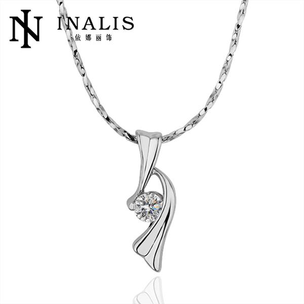 N204 Fine Jewelry Accessories Women Necklace 18K Gold Plated Austrian Crystal Pendant Necklace Jewlery Vintage Statement