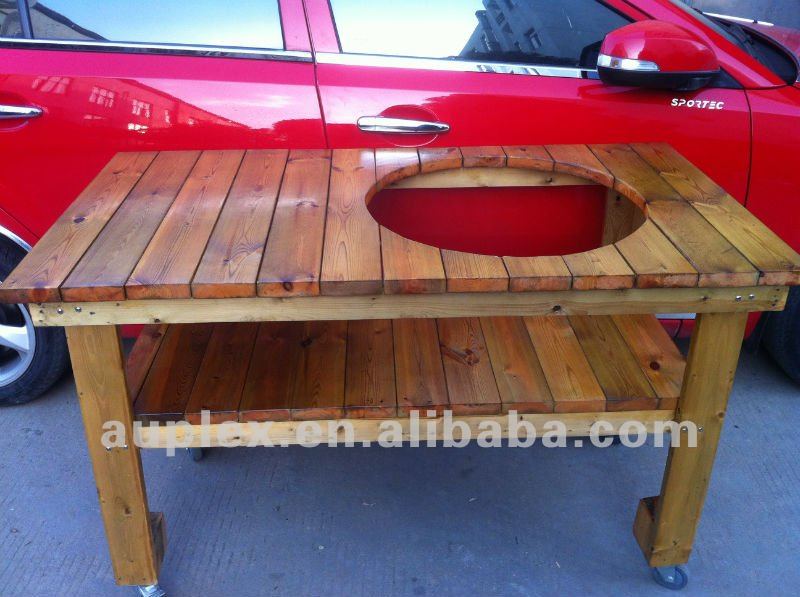 BBQ stand wooden table for the 21''inch kamado grills//charcoal bbq