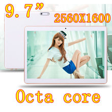 9.7 inch 8 core Octa Cores 2560X1600 IPS DDR 4GB ram 16GB 8.0MP 3G Dual sim card Wcdma+GSM Tablet PC Tablets PCS Android4.4 7 9