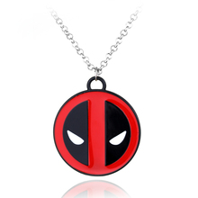 Free Shipping Deadpool Necklace Personality Red and Black Classic Pendant Vintage Fashion Round Dome Necklaces Jewelry Wholesale