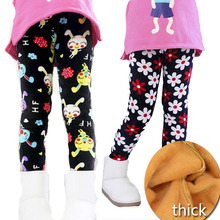 Kids Winter Pants For Girls Winter Trousers Child Clothes Baby Kids Winter Pants Floral cartoon Rabbit