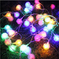 Luminaria 10M 50 LED Bulb Furry Ball String Lights Edelweiss Snowflake Outdoor Holiday Lighting Garland Wedding