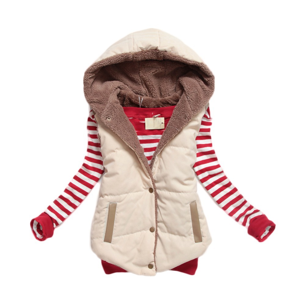 New Autumn Winter Style Women s Fashion Hooded Jacket Thick Warm Down Cotton Vest All purpose