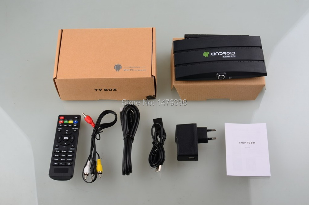  4.4  BOX TV +   Qaud  - HDMI CS918T Amlogic s805Cortex A9 1  RAM 8  Bluetooth WiFi HD -