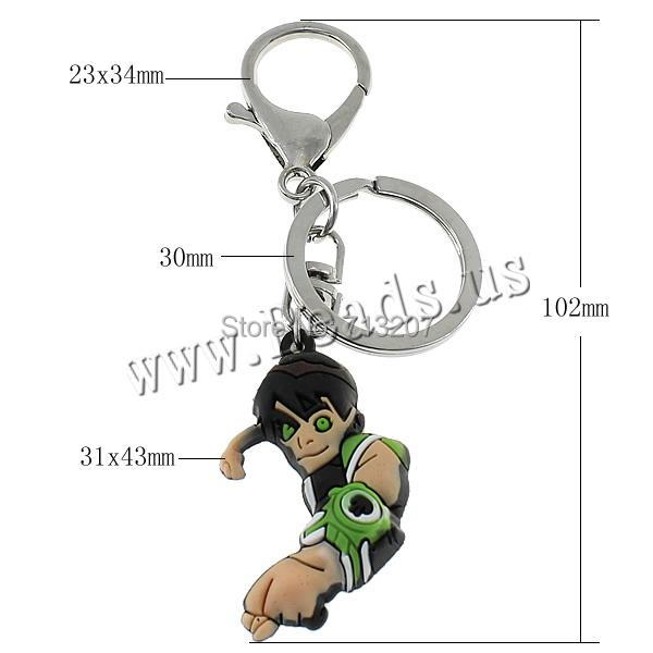 Free shipping!!!Zinc Alloy Key Chain,Wedding, with Silicone & Iron, Boy, platinum color plated, nickel, lead & cadmium free
