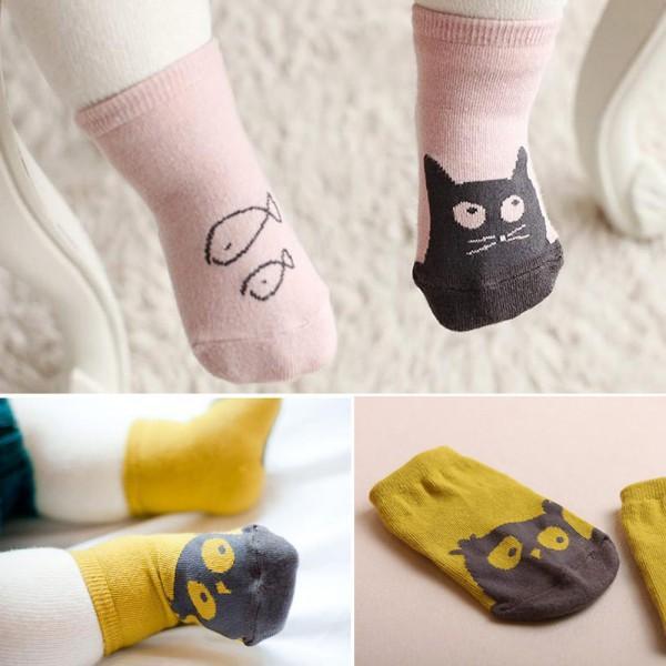 Factory Price Cute Toddler Baby Soft Socks Cartoon Owl Pattern Socks Infants Cotton Socks