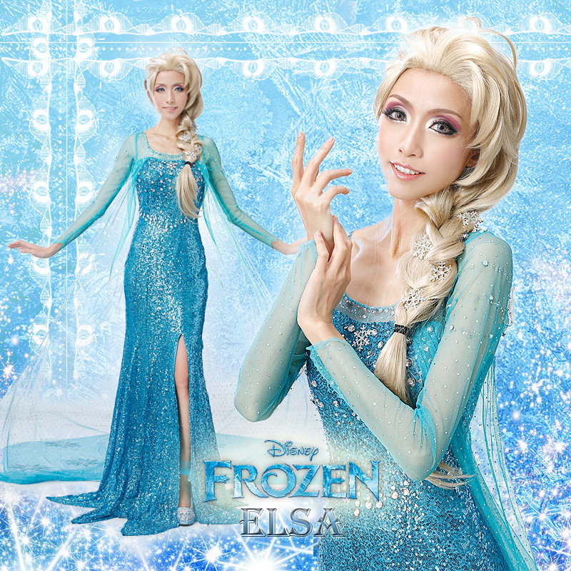 Hot Sell Movie Snow Queen Elsa Fashion Dress Women Girl