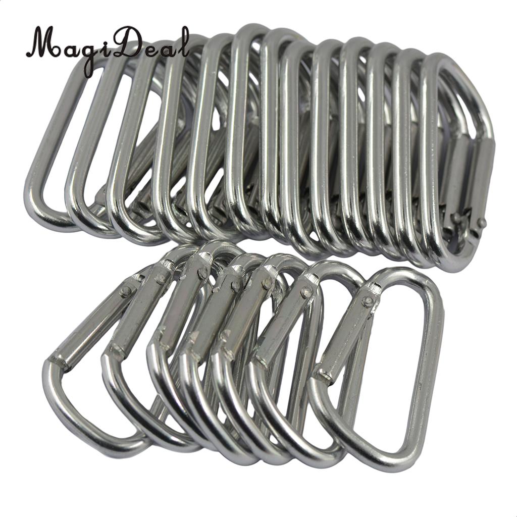 Military Camping Hiking Carabiner Buckle Snap Spring Clip Keychain Silver 