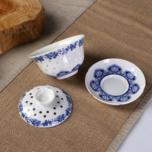 Porcelain Tea Set Traditional Chinese Gaiwan Tea Cup Set Dining bar Supplies