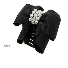 Professional for hair 2015 Brand New Hair Accessories Fashion Lovely Pearl Bow Bowknot Hair claw Hair