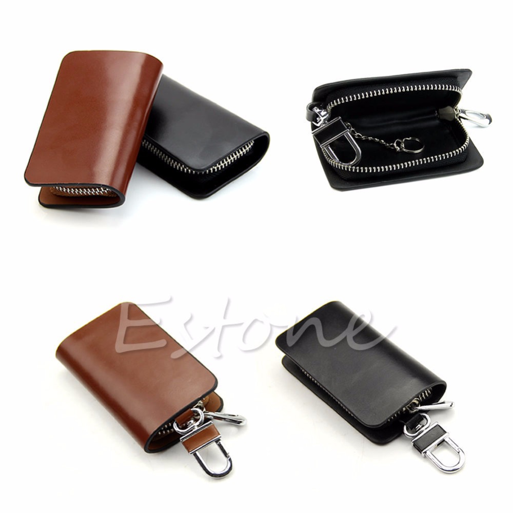 Top Quality Gorgeous Smooth Faux Leather Car Keychain Car Key Case Bag Cover