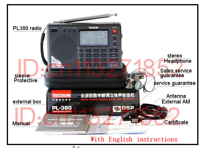 Tecsun PL 380 PL380 radio Digital PLL Portable Radio FM Stereo LW SW MW DSP Receiver