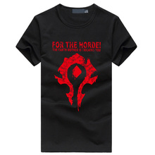 2016 summer fashion Game WOW T Shirt Homme casual streetwear Hip Hop Men’s t-shirts for the horde printed fitness brand clothing