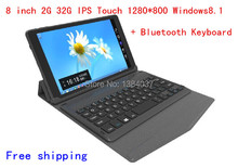 8 inch Tablet with keyboard Blutooth  Windows 8.1 IPS screen 1280×800 Quad core 2+32G Panel netbook Laptops Free Shipping(BT88)