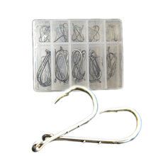 50pcs Ten-division Double Backstab Hook With Hole Alloy Fishing Terminal Tackle Accessories 2 Colors Fishing-0041