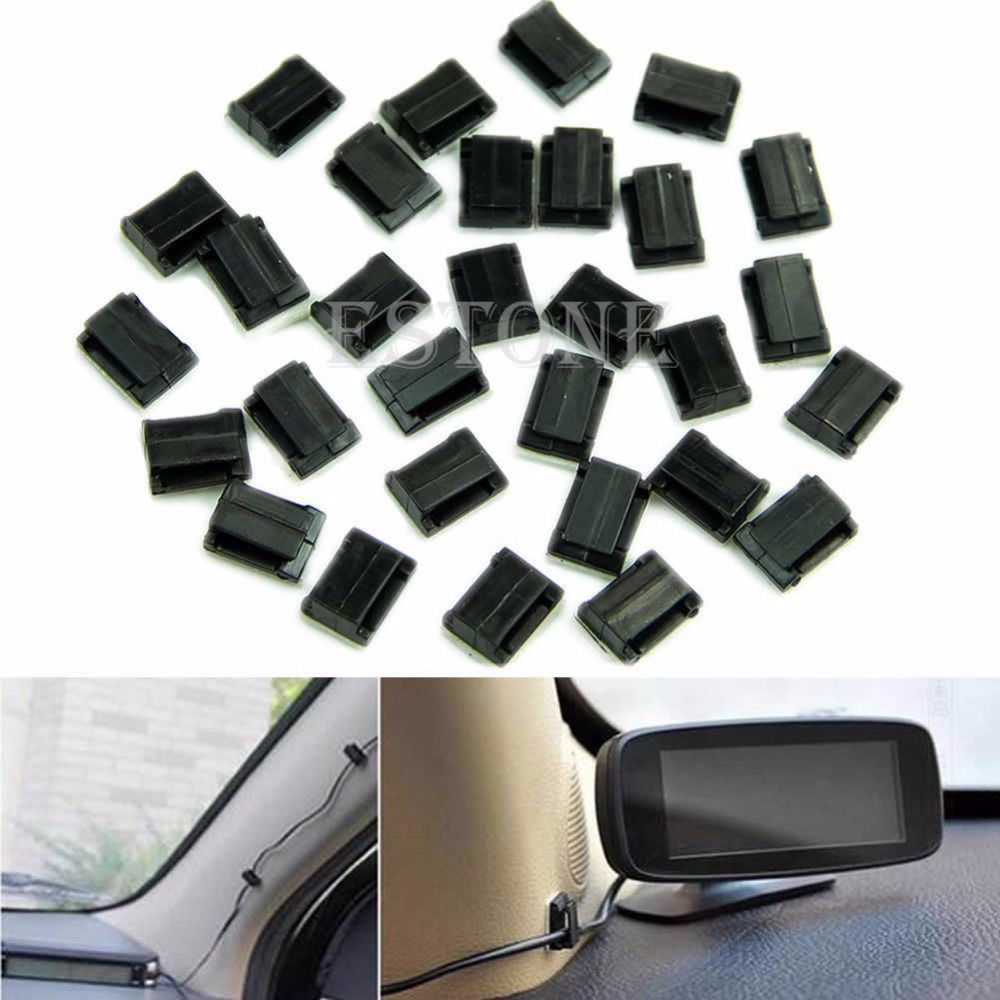 Free Shipping Car Wire Cord Clip Cable Holder Tie Clips Fixer Organizer Drop Adhesive Clamp