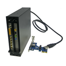 Free shipping PCI-e x1 To 2 PCI 32bit slots adapter Riser Card support PCI express x1 x4 x8 x16 Optical Drive Bay Installation