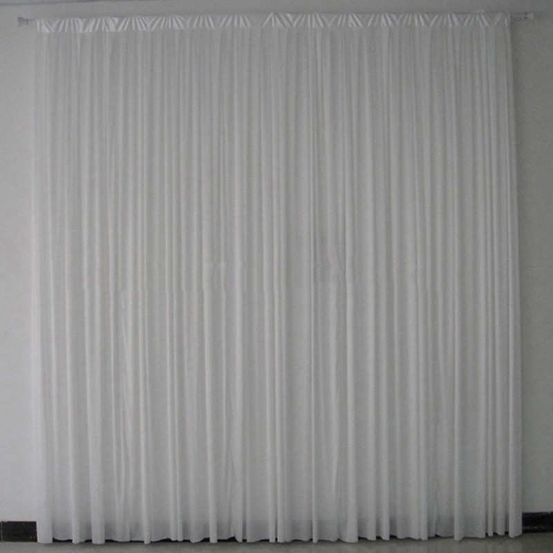 Description Picture 4 of item2PCS/lot 3x3M/10x10FT White Pleated Ice Silk Party Backdrop Drapes Curtain Stage Decor Event Suppliers Wedding Backdrops Curtain
