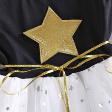 2015 Summer Children Kid Girls One Piece Dress Stars Sequins Tulle Bow Dress Tutu Dress Baby