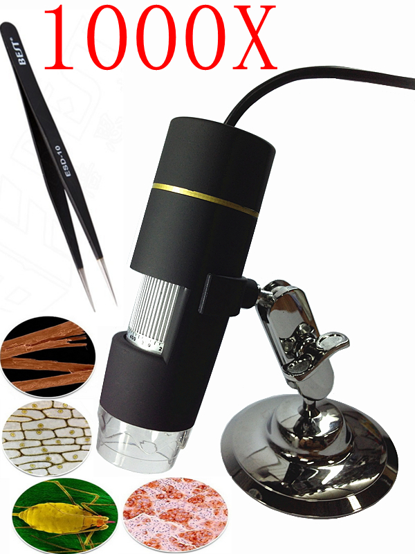 Free shipping 1000x USB Digital Microscope 8-LED Endoscope with Measurement Software usb microscope