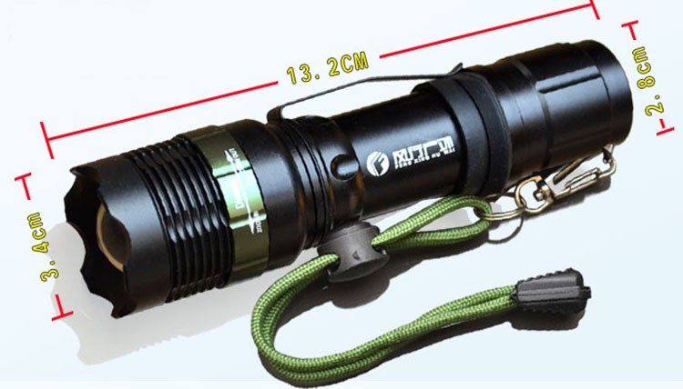 LED flashlight 350 Lumen mechanical stepless zoom long-range Waterproof Torch CREE Q5 led tactical flash light 1x18650 battery (4)